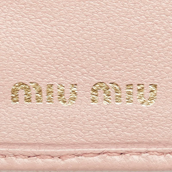 ミュウミュウ マテラッセ 二つ折り財布 5ML225 ピンク レザー レディース MIUMIU 【中古】