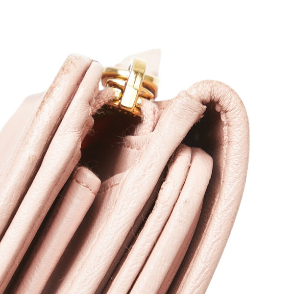 ミュウミュウ マテラッセ 二つ折り財布 5ML225 ピンク レザー レディース MIUMIU 【中古】