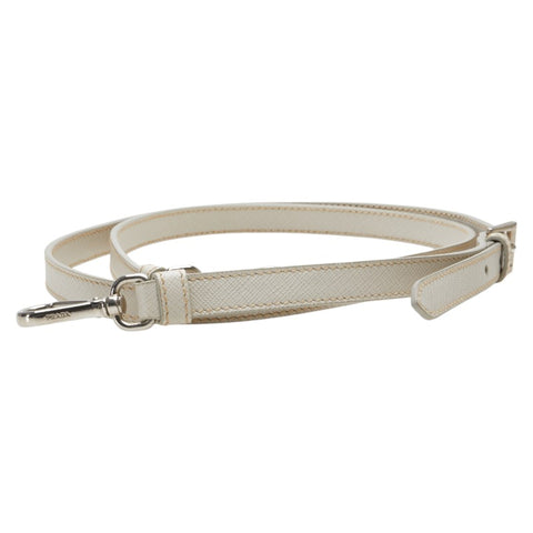 プラダ ショルダーストラップ ホワイト サフィアーノ レザー レディース PRADA 【中古】