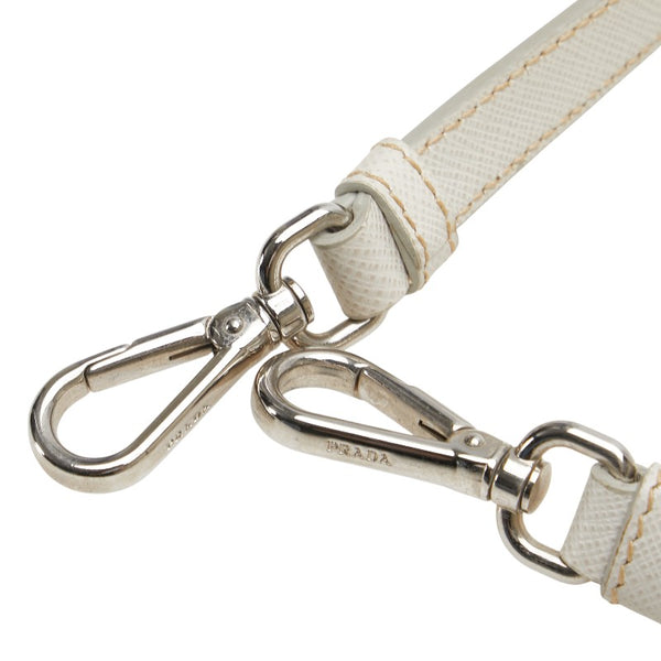 プラダ ショルダーストラップ ホワイト サフィアーノ レザー レディース PRADA 【中古】