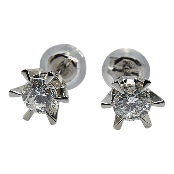 Pt900 プラチナ ダイヤ0.654ct スタッドピアス レディース 【中古】