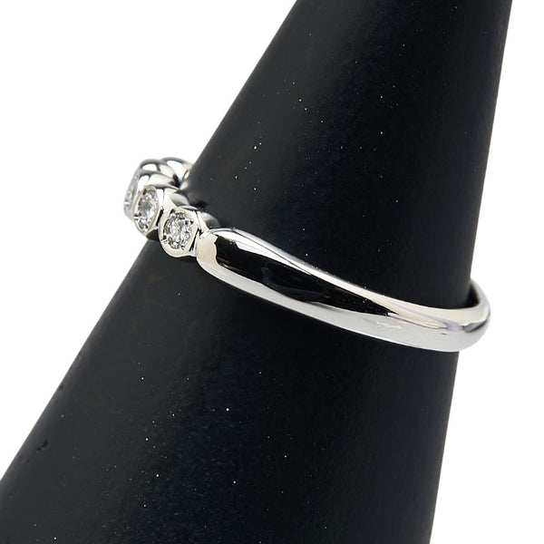 クリスチャンオジャール Pt950 プラチナ ダイヤ0.10ct 一文字 リング 指輪 レディース CHRISTIAN AUJARD 10号 【中古】