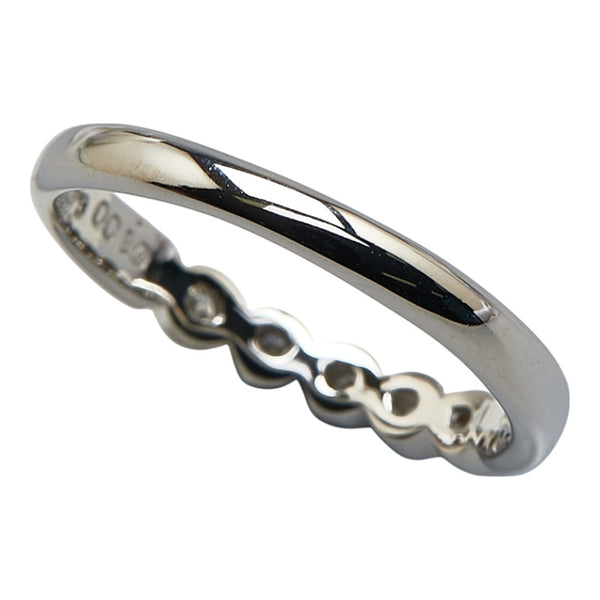 クリスチャンオジャール Pt950 プラチナ ダイヤ0.10ct 一文字 リング 指輪 レディース CHRISTIAN AUJARD 10号 【中古】