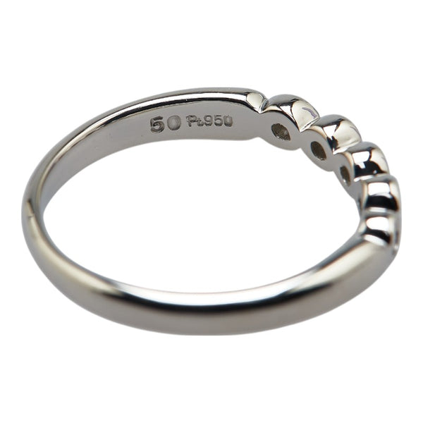 クリスチャンオジャール Pt950 プラチナ ダイヤ0.10ct 一文字 リング 指輪 レディース CHRISTIAN AUJARD 10号 【中古】