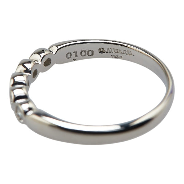 クリスチャンオジャール Pt950 プラチナ ダイヤ0.10ct 一文字 リング 指輪 レディース CHRISTIAN AUJARD 10号 【中古】