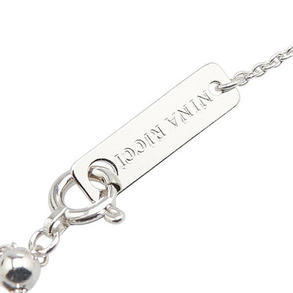 ニナリッチ K18WG ホワイトゴールド クオーツ ダイヤ0.03ct ペンダントネックレス レディース NINA RICCI 【中古】