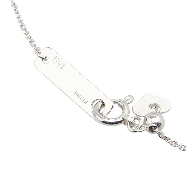 ニナリッチ K18WG ホワイトゴールド クオーツ ダイヤ0.03ct ペンダントネックレス レディース NINA RICCI 【中古】