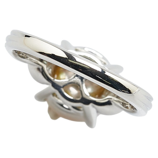 Pt900 プラチナ 白蝶真珠9.7mm ダイヤ0.12ct リング 指輪 レディース 11.5号 【中古】