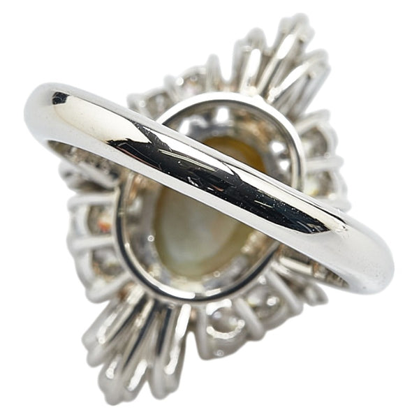 Pt900 プラチナ キャッツアイ3.98ct ダイヤ1.46ct リング 指輪 レディース 12号 【中古】