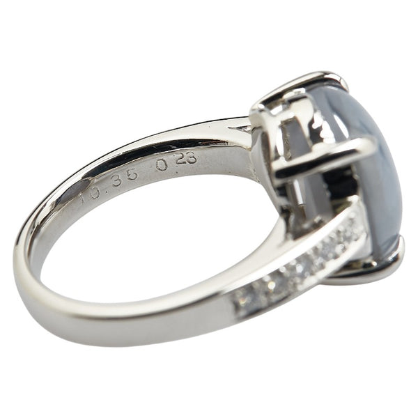 Pt900 プラチナ スターサファイア10.35ct ダイヤ0.23ct リング 指輪 レディース 14.5号 【中古】