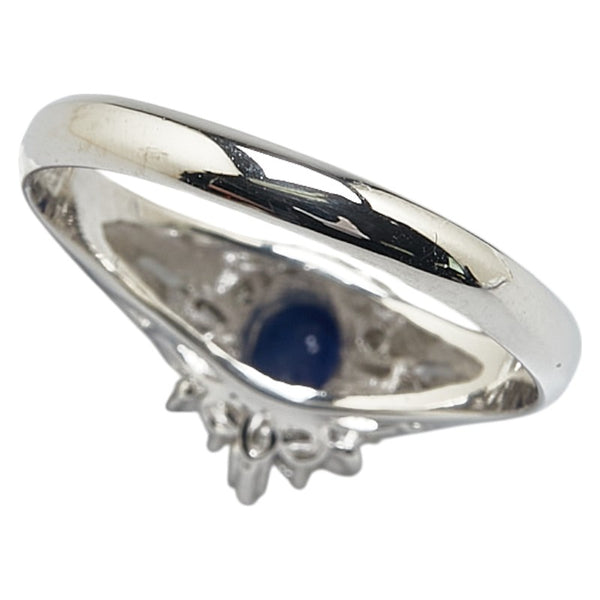 Pt900 プラチナ サファイア0.56ct ダイヤ0.24ct リング 指輪 レディース 14号 【中古】