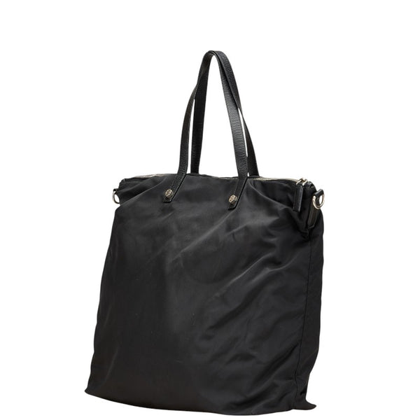 プラダ ドクロ スカル スタッズ ハンドバッグ トートバッグ  ブラック ナイロン レザー レディース PRADA 【中古】
