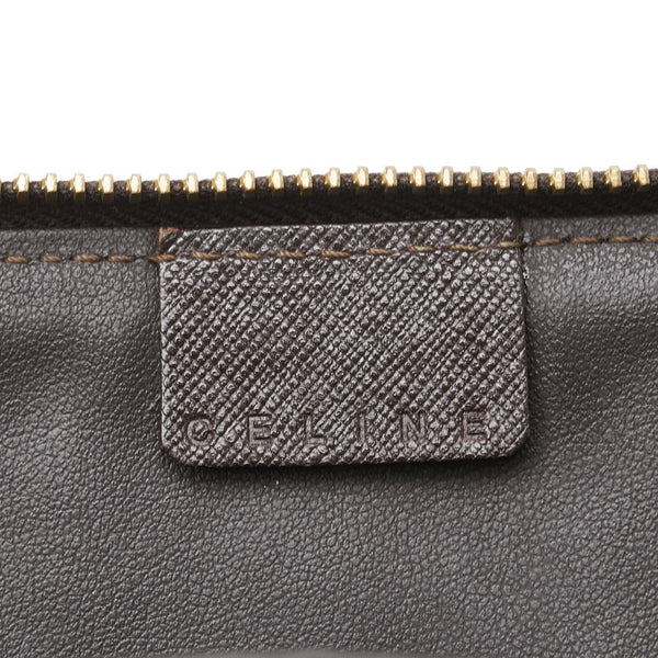 セリーヌ マカダム ポーチ ブラウン PVC レザー レディース CELINE 【中古】