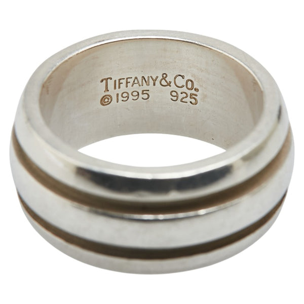 ティファニー アトラス グルーブド ダブルライン リング 指輪 SV925 シルバー レディース TIFFANY&Co. 【中古】