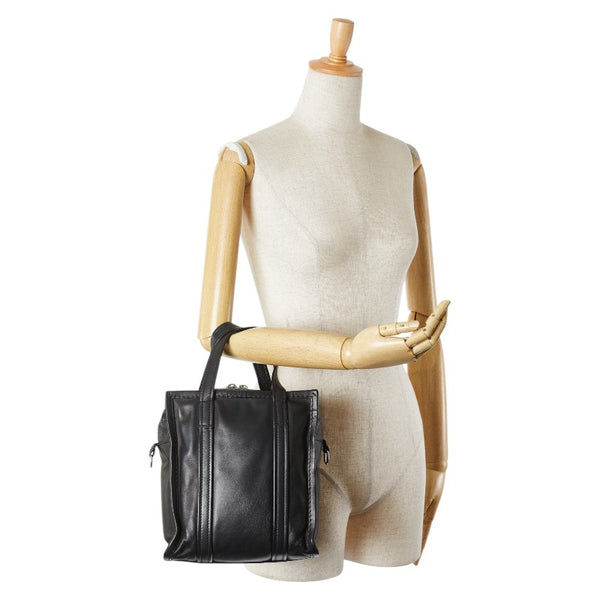 バレンシアガ バザール ショッパーXS ハンドバッグ 452458 ブラック レザー レディース BALENCIAGA 【中古】
