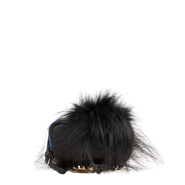 フェンディ カーリト リュック モチーフ キーホルダー 小物入れ 7AR512 ブラック ブルー ナイロン レザー レディース FENDI 【中古】