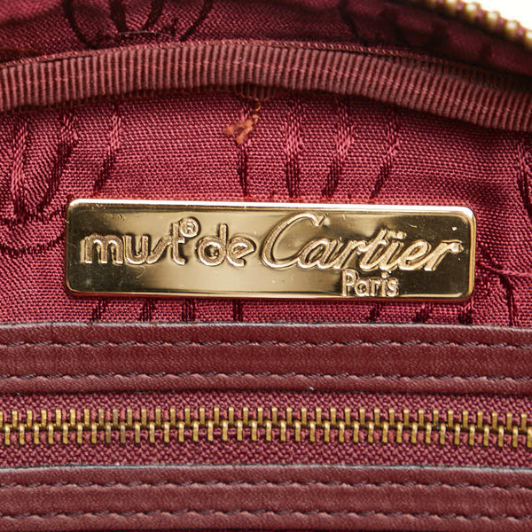 カルティエ マストライン ショルダーバッグ ワインレッド ボルドー レザー レディース CARTIER 【中古】