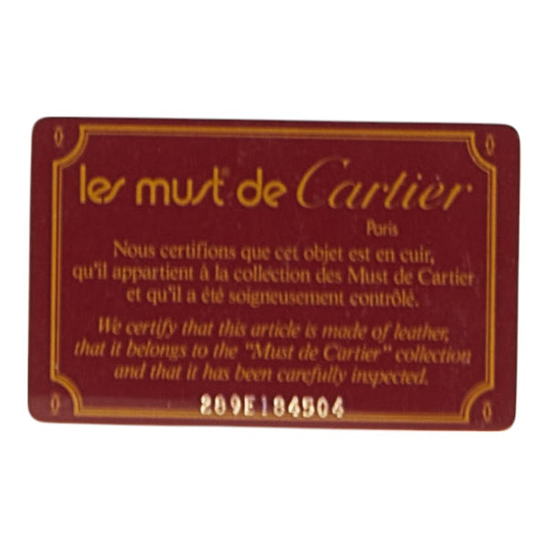 カルティエ マストライン ショルダーバッグ ワインレッド ボルドー レザー レディース CARTIER 【中古】