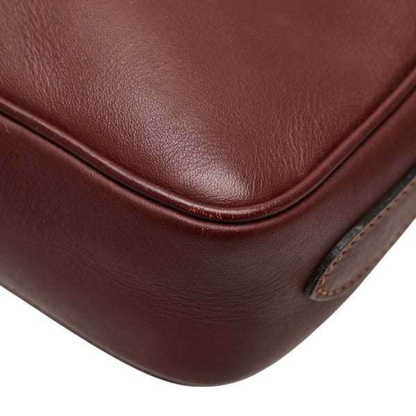 カルティエ マストライン ショルダーバッグ ワインレッド ボルドー レザー レディース CARTIER 【中古】