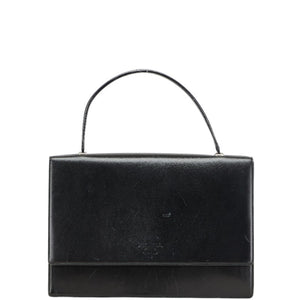 プラダ ロゴ ハンドバッグ ブラック レザー レディース PRADA 【中古】