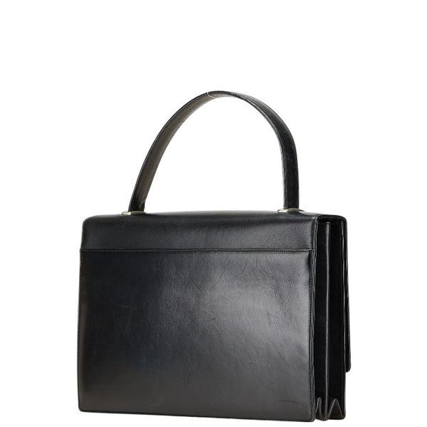 プラダ ロゴ ハンドバッグ ブラック レザー レディース PRADA 【中古】
