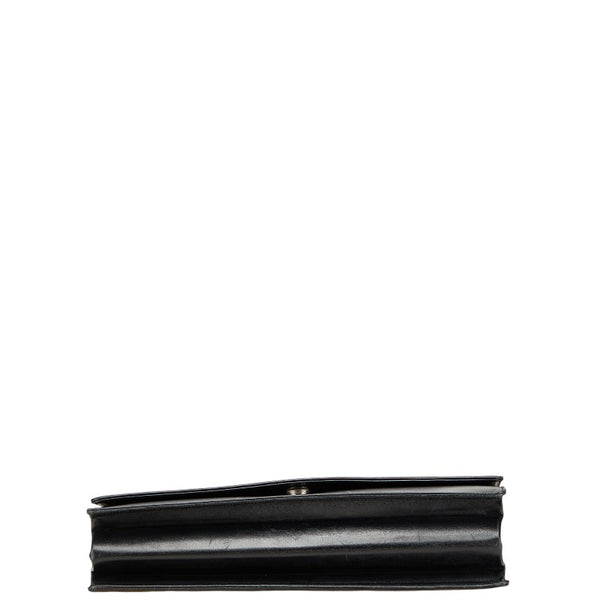 プラダ ロゴ ハンドバッグ ブラック レザー レディース PRADA 【中古】