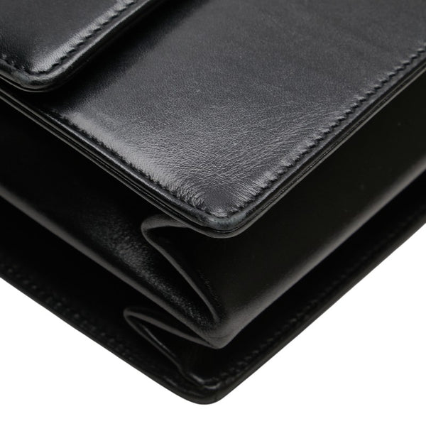 プラダ ロゴ ハンドバッグ ブラック レザー レディース PRADA 【中古】