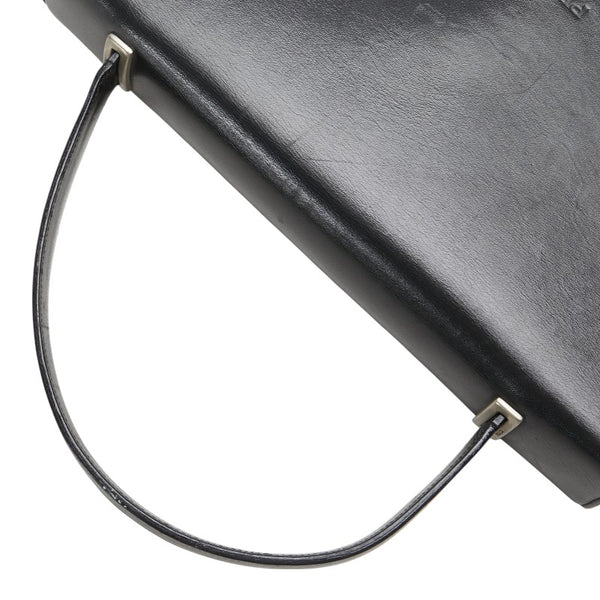 プラダ ロゴ ハンドバッグ ブラック レザー レディース PRADA 【中古】