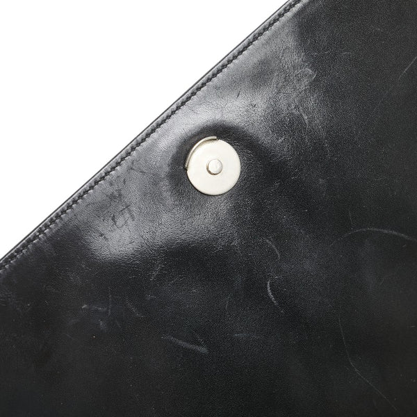 プラダ ロゴ ハンドバッグ ブラック レザー レディース PRADA 【中古】