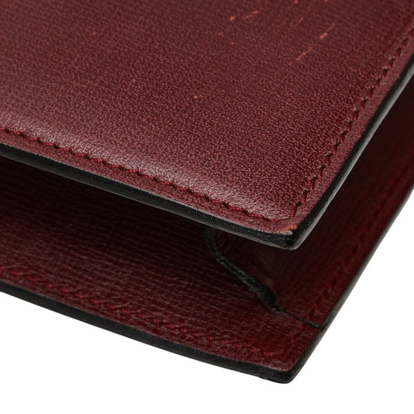 カルティエ マストライン 斜め掛け ショルダーバッグ ワインレッド ボルドー レザー レディース CARTIER 【中古】