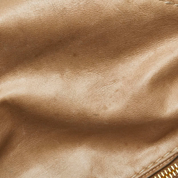 プラダ 三角ロゴプレート ハンドバッグ ショルダーバッグ 2WAY ベージュ レザー レディース PRADA 【中古】