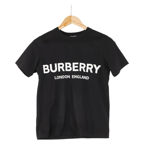バーバリー ロゴ 半袖 Tシャツ サイズ:XS ブラック コットン レディース BURBERRY 【中古】