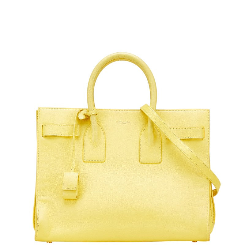 サンローラン サックドジュール ハンドバッグ ショルダーバッグ 2WAY 324823 イエロー レザー レディース SAINT LAURENT 【中古】