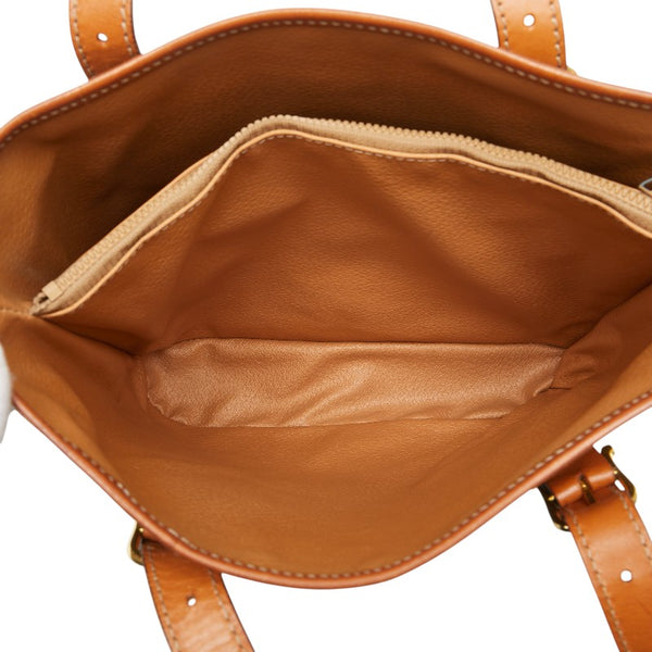 セリーヌ マカダム ハンドバッグ ブラウン PVC レザー レディース CELINE 【中古】