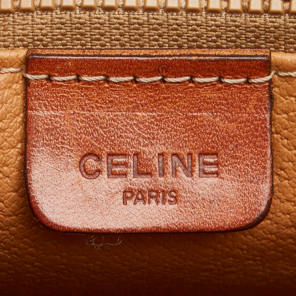 セリーヌ マカダム ハンドバッグ ブラウン PVC レザー レディース CELINE 【中古】