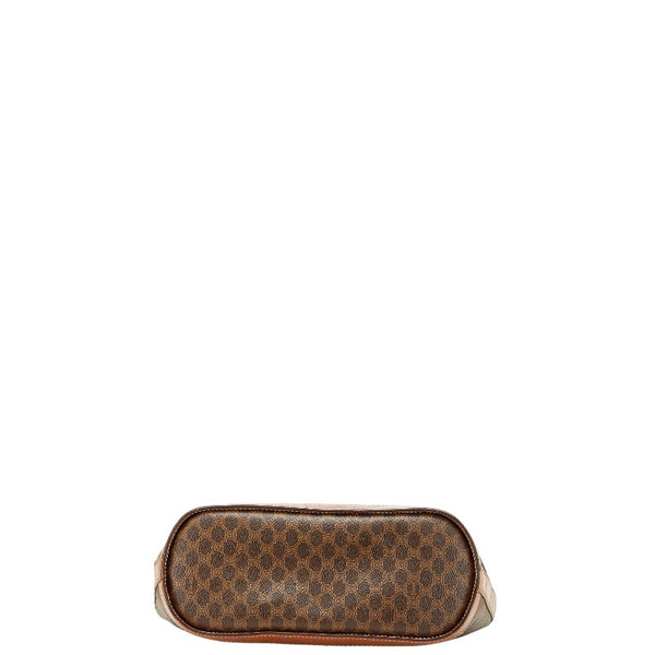セリーヌ マカダム ハンドバッグ ブラウン PVC レザー レディース CELINE 【中古】