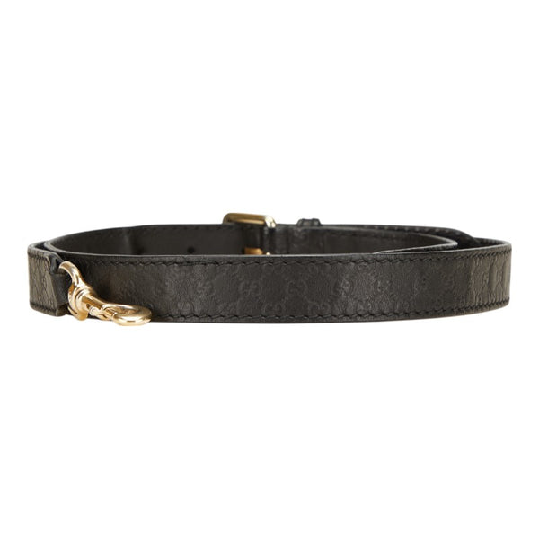 グッチ グッチシマ ショルダーストラップ ブラック ゴールド レザー レディース GUCCI 【中古】