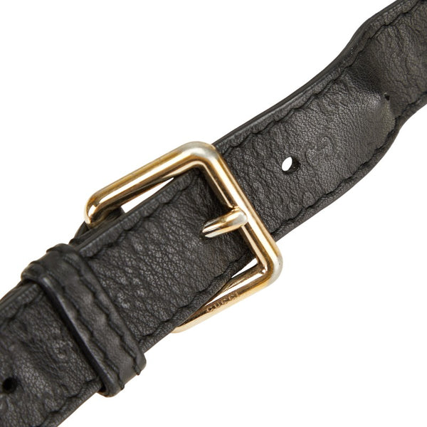 グッチ グッチシマ ショルダーストラップ ブラック ゴールド レザー レディース GUCCI 【中古】