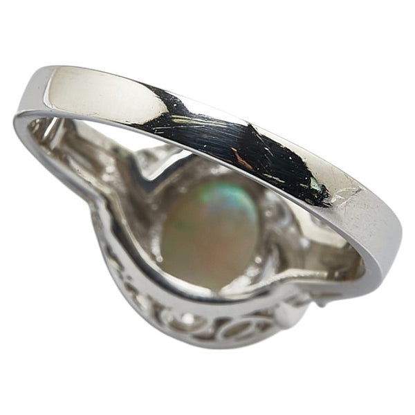 Pt900 プラチナ オパール0.69ct ダイヤ0.09ct リング 指輪 レディース 13号 【中古】
