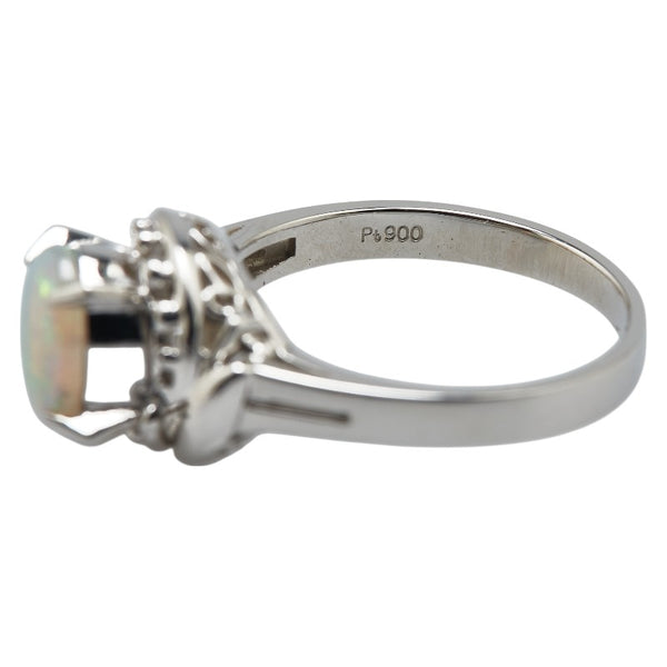 Pt900 プラチナ オパール0.69ct ダイヤ0.09ct リング 指輪 レディース 13号 【中古】