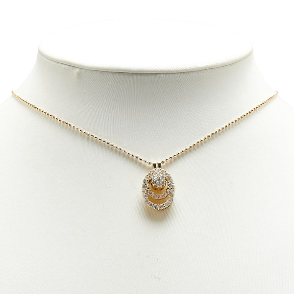 K18YG イエローゴールド ダイヤ1.00ct ネックレス レディース 【中古】