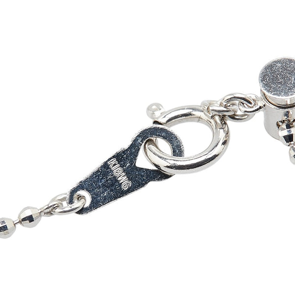 K18WG ホワイトゴールド ルビー0.9ct ダイヤ0.15ct ネックレス レディース 【中古】