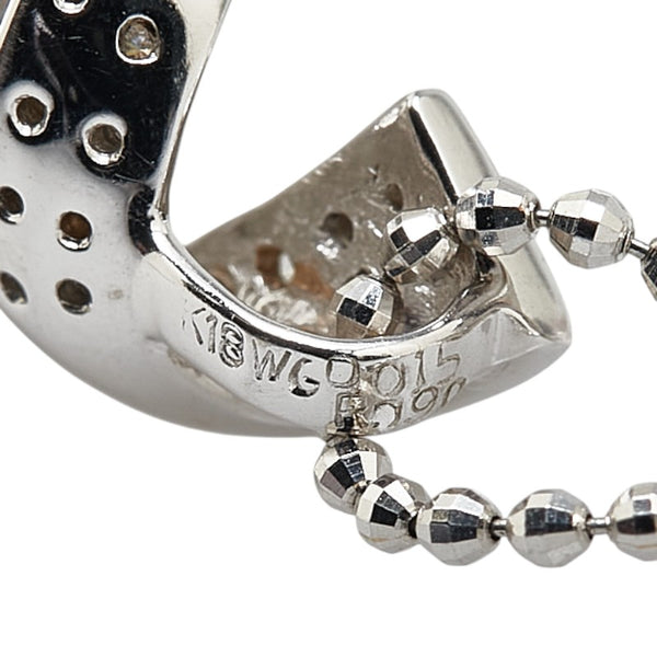 K18WG ホワイトゴールド ルビー0.9ct ダイヤ0.15ct ネックレス レディース 【中古】