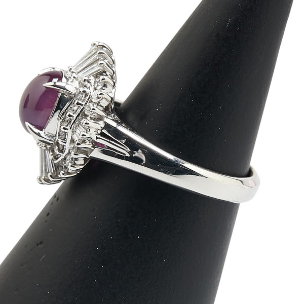 Pt900 プラチナ スターサファイア2.258ct ダイヤ0.63ct リング 指輪 レディース 11号 【中古】