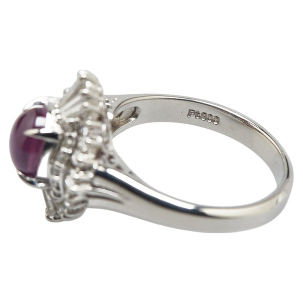 Pt900 プラチナ スターサファイア2.258ct ダイヤ0.63ct リング 指輪 レディース 11号 【中古】