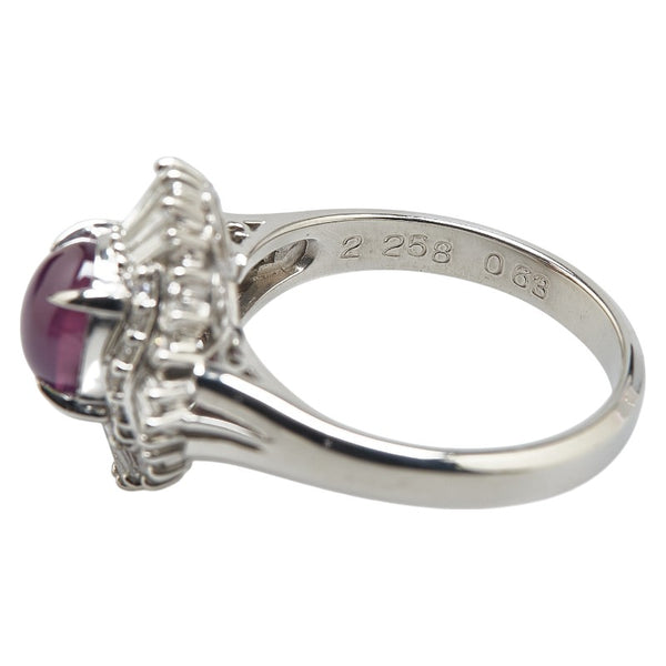 Pt900 プラチナ スターサファイア2.258ct ダイヤ0.63ct リング 指輪 レディース 11号 【中古】
