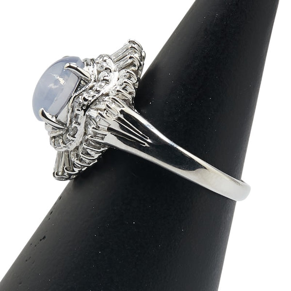 Pt900 プラチナ スターサファイア2.20ct ダイヤ0.59ct リング 指輪 レディース 10.5号 【中古】