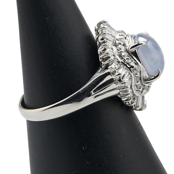 Pt900 プラチナ スターサファイア2.20ct ダイヤ0.59ct リング 指輪 レディース 10.5号 【中古】