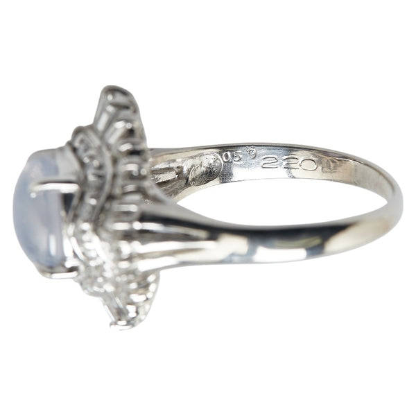 Pt900 プラチナ スターサファイア2.20ct ダイヤ0.59ct リング 指輪 レディース 10.5号 【中古】