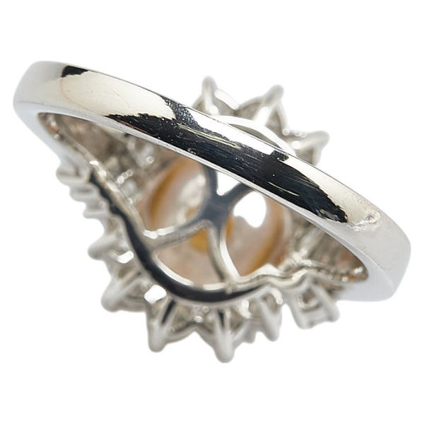 シルバー Pt900 プラチナ パール9.1mm ダイヤ0.63ct リング 指輪 レディース 12号 【中古】